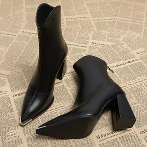 Black Steel Chelsea Ankle Bootie